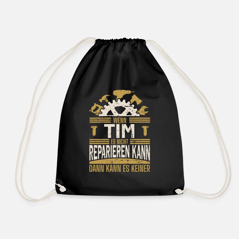Tim Name Geschenk Geburtstag - Turnbeutel - Schwarz