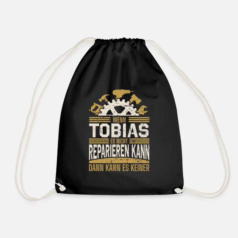Tobias Name Geschenk Geburtstag - Turnbeutel - Schwarz