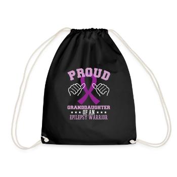 Proud Granddaughter Of An Epilepsy Warrior - Drawstring Bag - black - Front