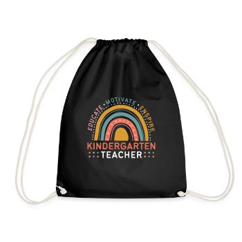 Kindergärtnerin Ausbilden Motivieren Inspirieren - Turnbeutel - Schwarz - Vorne