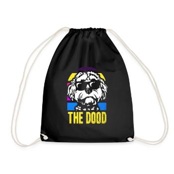 The Dood Doodle Labradoodle Goldendoodle - Drawstring Bag - black - Front