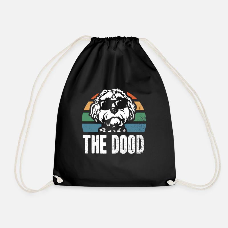 The Dood Doodle Labradoodle Goldendoodle - Drawstring Bag - black