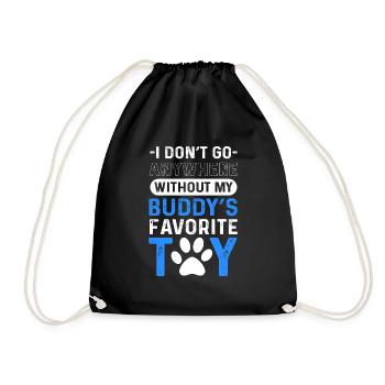 Je ne vais nulle part sans mon jouet préféré - Sac de sport léger - noir - Devant
