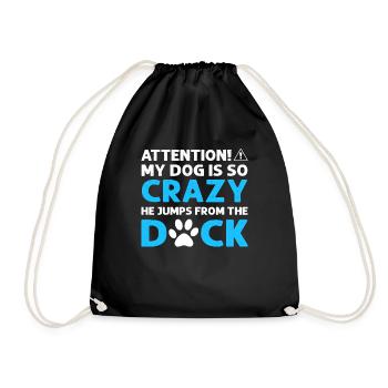 Attention! Mon chien est tellement fou que - Sac de sport léger - noir - Devant