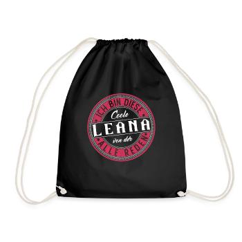 Leana Geschenkidee Geschenk Geburtstag - Turnbeutel - Schwarz - Vorne
