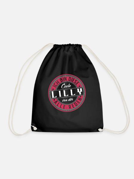 Lilly Geschenkidee Geschenk Geburtstag - Turnbeutel - Schwarz