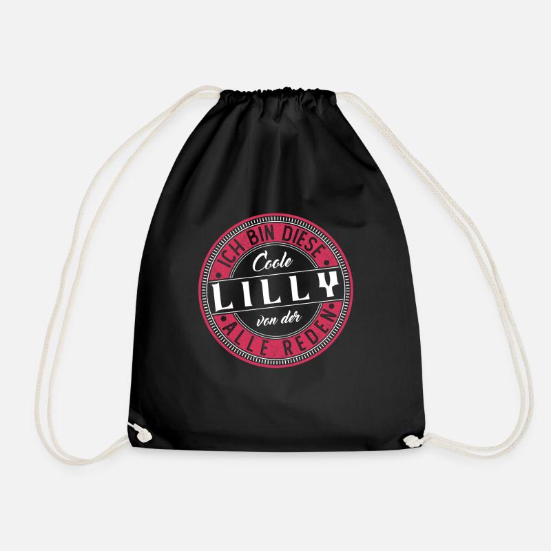 Lilly Geschenkidee Geschenk Geburtstag - Turnbeutel - Schwarz