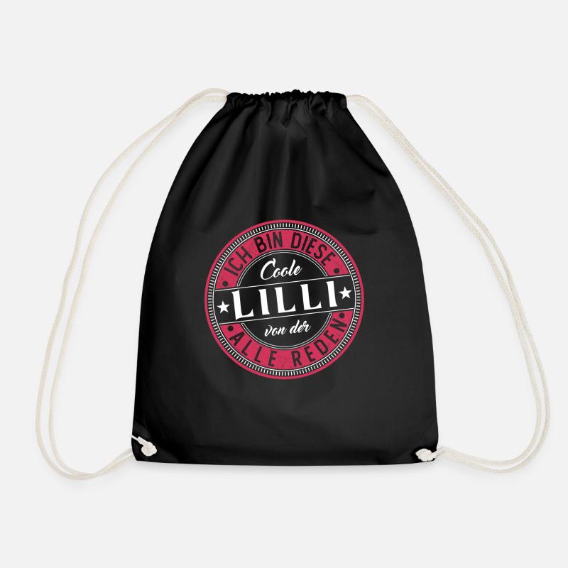 Lilli Geschenkidee Geschenk Geburtstag - Turnbeutel - Schwarz