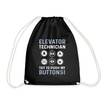 Technicien d’ascenseur - essayez de fermer mes boutons - Sac de sport léger - noir - Devant
