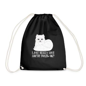 Artic fox lovers from Arctic fox - Drawstring Bag - black - Front