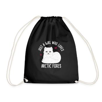 Artic fox lovers from Arctic fox - Drawstring Bag - black - Front