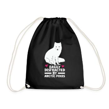 Artic fox lovers from Arctic fox - Drawstring Bag - black - Front