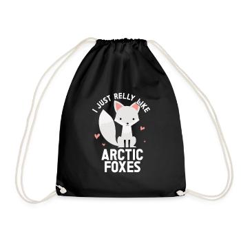 Artic fox lovers from Arctic fox - Drawstring Bag - black - Front