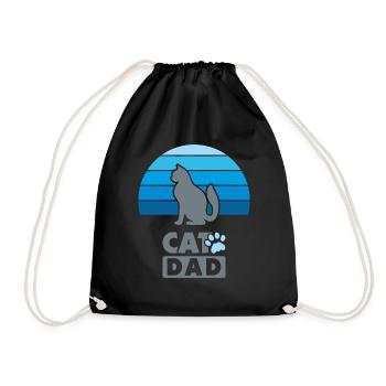Cat dad - Drawstring Bag - black - Front