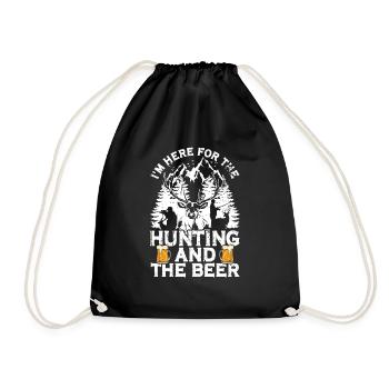 Hunting and beer - Drawstring Bag - black - Front
