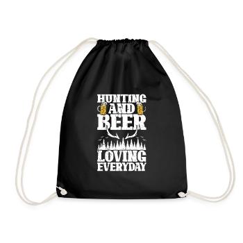 Hunting and beer - Drawstring Bag - black - Front