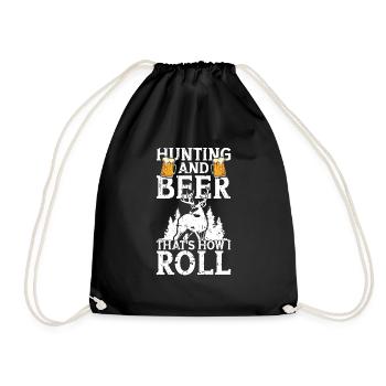 Hunting and beer - Drawstring Bag - black - Front