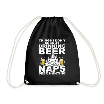 Hunting and beer - Drawstring Bag - black - Front