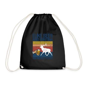 Hunting and beer - Drawstring Bag - black - Front