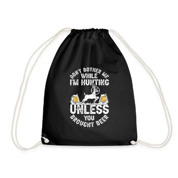 Hunting and beer - Drawstring Bag - black - Front