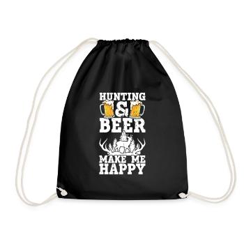 Hunting and beer - Drawstring Bag - black - Front