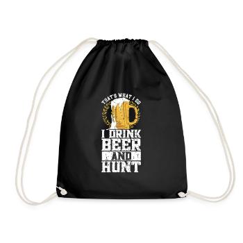 Hunting and beer - Drawstring Bag - black - Front