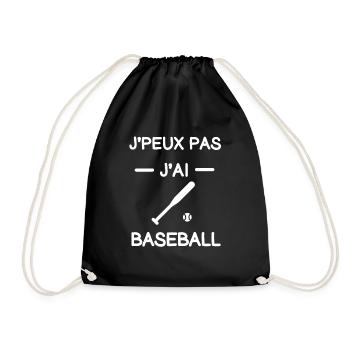 Je peux pas j'ai baseball batte cadeau baseballeur - Sac de sport léger - noir - Devant