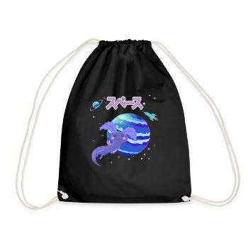Weltall Axolotl - Turnbeutel - Schwarz - Vorne