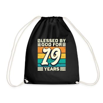 19 Birthday Gift Years Funny Saying - Drawstring Bag - black - Front