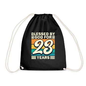 23 Birthday Gift Years Funny Saying - Drawstring Bag - black - Front