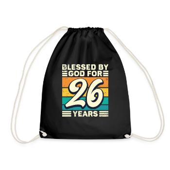 26 Birthday Gift Years Funny Saying - Drawstring Bag - black - Front