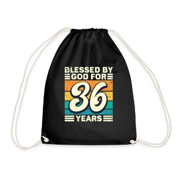 36 Birthday Gift Years Funny Saying - Drawstring Bag - black - Front