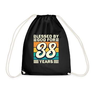 38 Birthday Gift Years Funny Saying - Drawstring Bag - black - Front