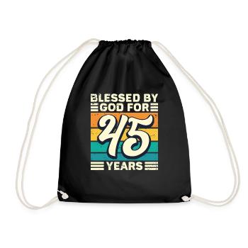 45 Birthday Gift Years Funny Saying - Drawstring Bag - black - Front