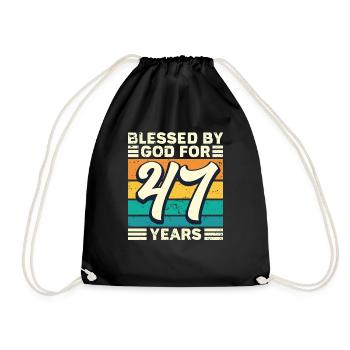 47 Birthday Gift Years Funny Saying - Drawstring Bag - black - Front