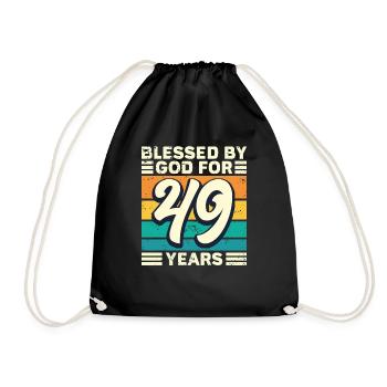 49 Birthday Gift Years Funny Saying - Drawstring Bag - black - Front