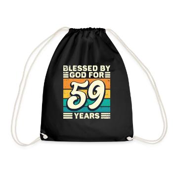 59 Geburtstag Geschenk Jahre Lustig Spruch - Turnbeutel - Schwarz - Vorne