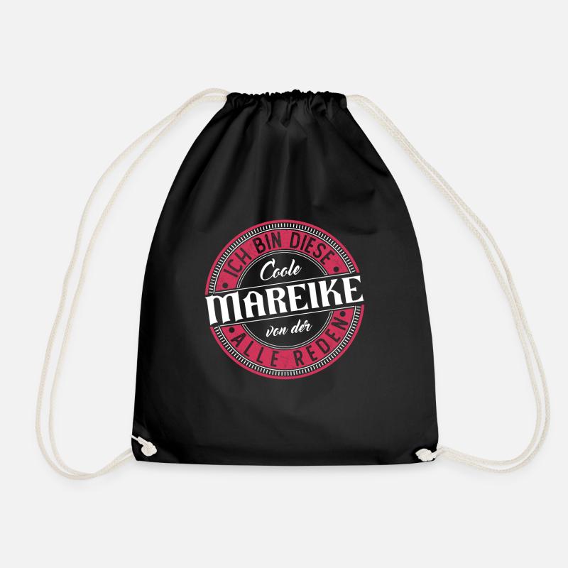 Mareike Geschenkidee Geschenk Geburtstag - Turnbeutel - Schwarz