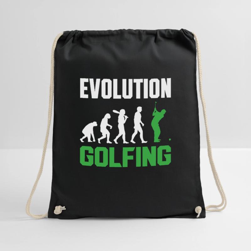 Golf Evolution From Monkey To Men Golfing Drawstring Bag