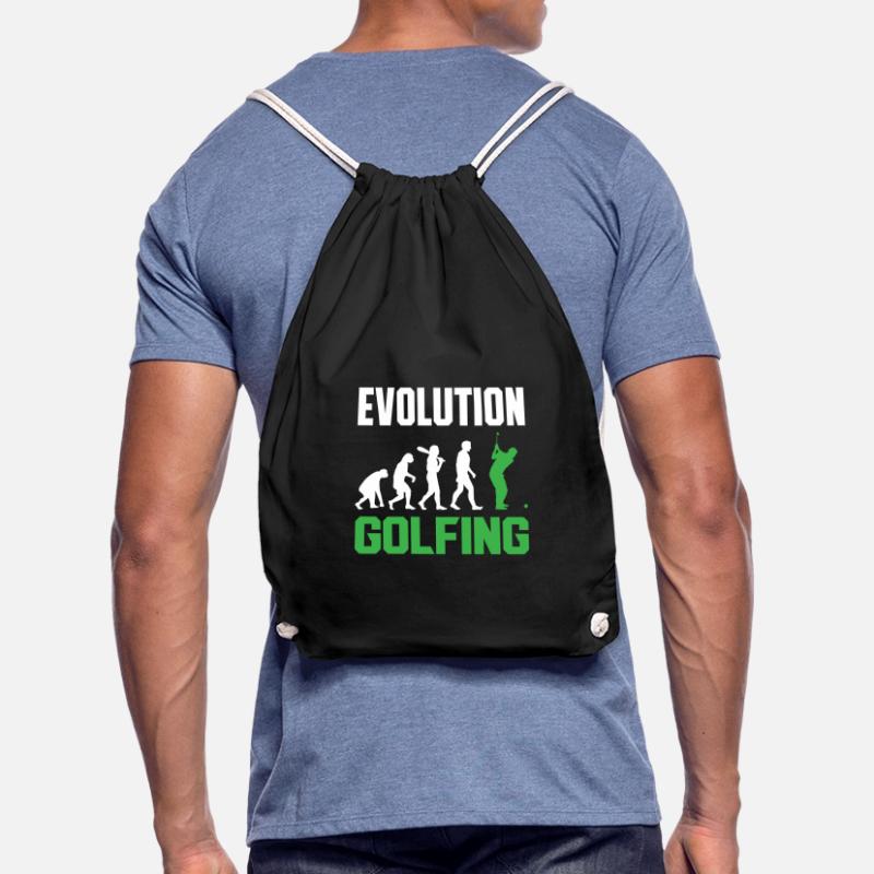 Golf Evolution From Monkey To Men Golfing Drawstring Bag
