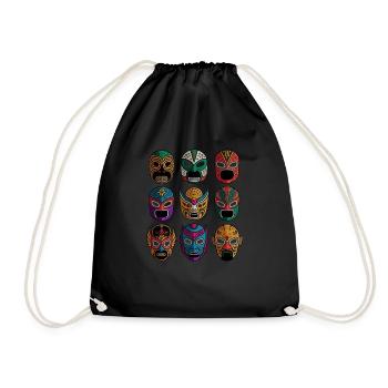 Freestyle Wrestling Retro Lucha Libre Masken - Turnbeutel - Schwarz - Vorne
