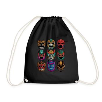 Masken der Legenden - Retro Lucha Libre Wrestlong - Turnbeutel - Schwarz - Vorne