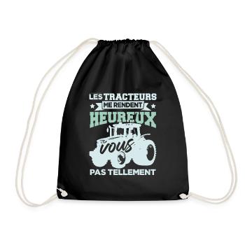 Tracteur Humour Agriculteur Paysan Fermier - Sac de sport léger - noir - Devant