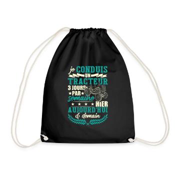 Agriculteur Paysan Fermier Tracteur - Sac de sport léger - noir - Devant