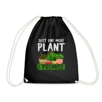 Just One More Plant I Promise Garden Gardening - Drawstring Bag - black - Front