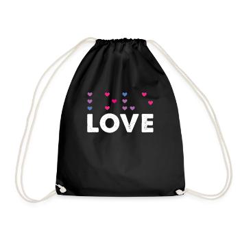 Heart Love Braille Alphabet Braille Sprache - Turnbeutel - Schwarz - Vorne