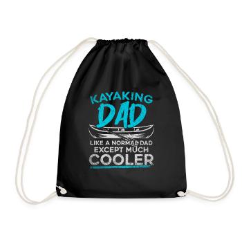 Kayaking Dad Like A Normal Dad Except More Cooler - Drawstring Bag - black - Front