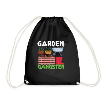 Garten Gangster Pflanzen Bauer Hobbygärtner - Turnbeutel - Schwarz - Vorne