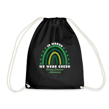 We Wear Green Kidney Disease Awareness - Drawstring Bag - black - Front
