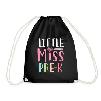 Miss Pre K Kindergarten Preschool Enrollment - Drawstring Bag - black - Front